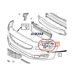 Volvo S60 V60 Ön Tampon Far Alt Braketi Sol 2014 - 2018 31364356